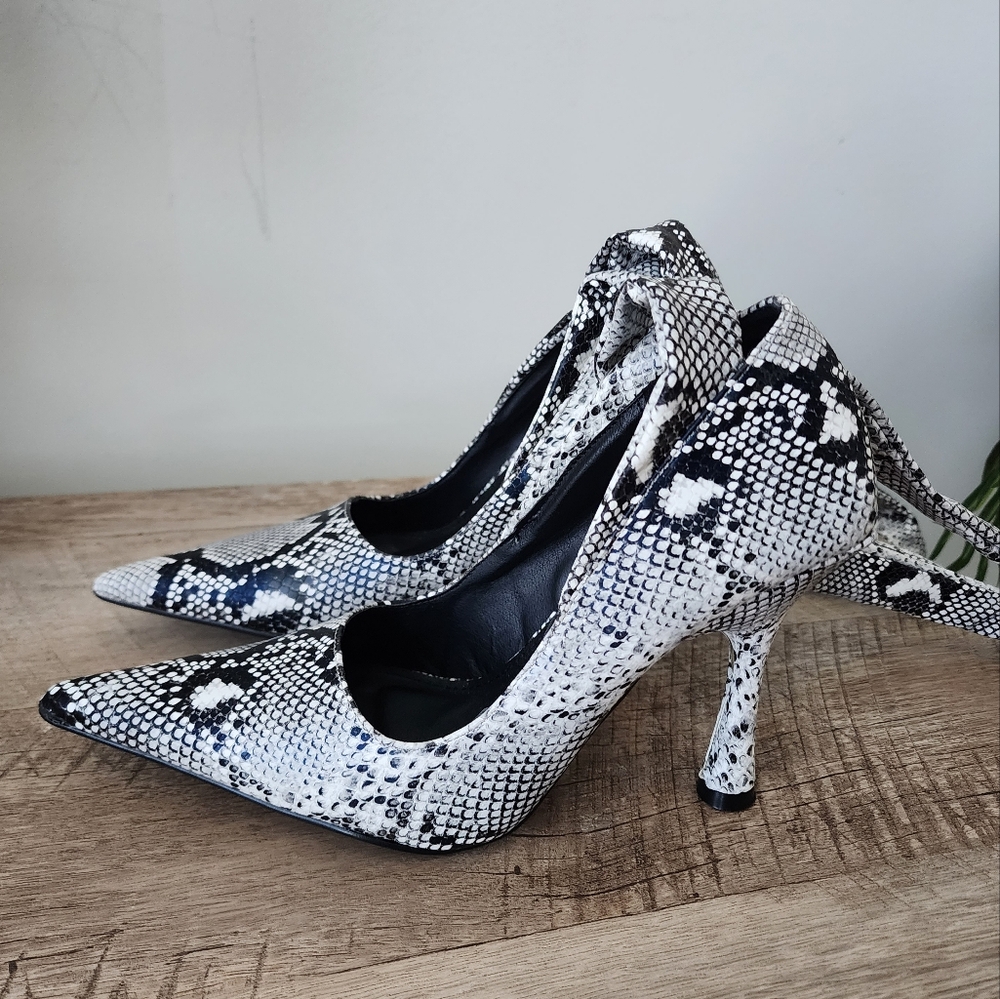Snakeskin Faux Leather Heels
